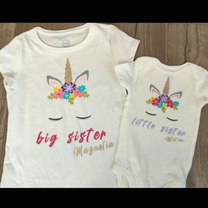 Big Sister Little Sister Unicorn shirts